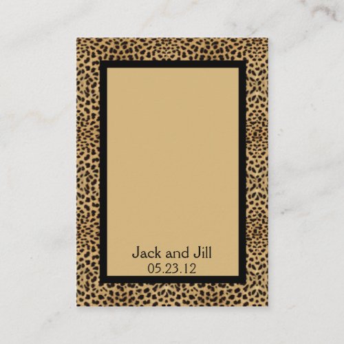 Leopard Print Seating Card Business Card Template