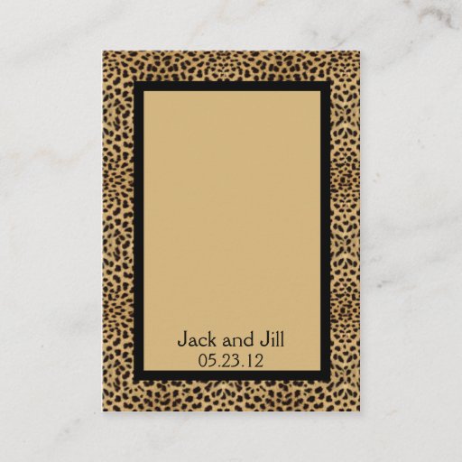 Customizable Leopard Print Seating Card Business Card Template