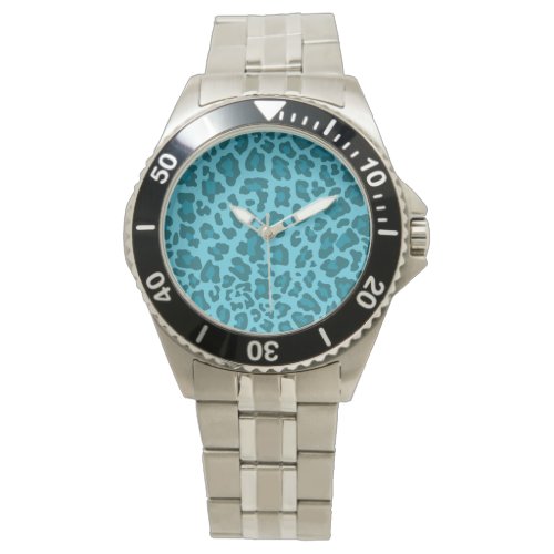Leopard Print Shades of Blue Watch