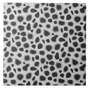 Leopard Print - Shades of Grey Ceramic Tile
