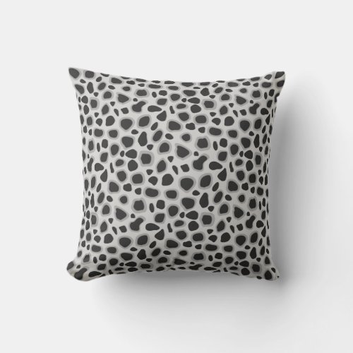 Leopard Print _ Shades of Grey Throw Pillow