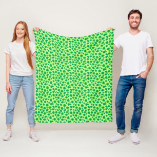 Leopard Print - Shades of Lime Green Fleece Blanket