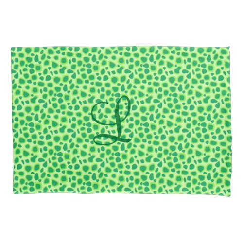 Leopard Print _ Shades of Lime Green Pillowcase