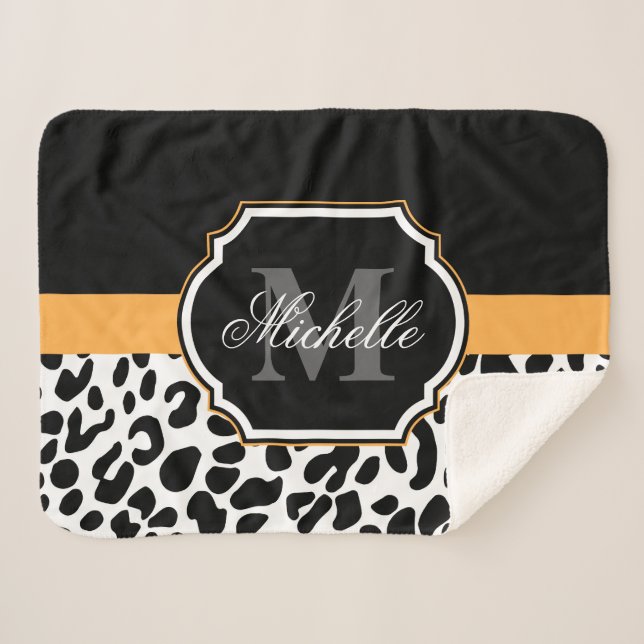 Leopard Print Sherpa Blanket (Front (Horizontal))