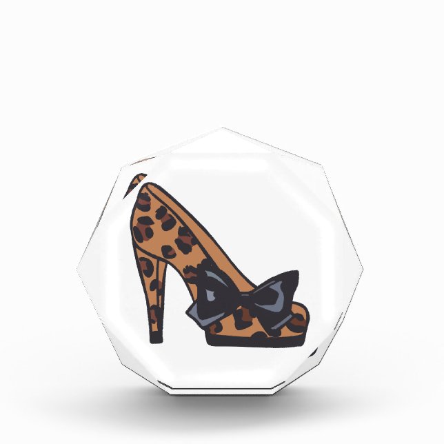 Leopard Print Shoe Acrylic Award (Front)