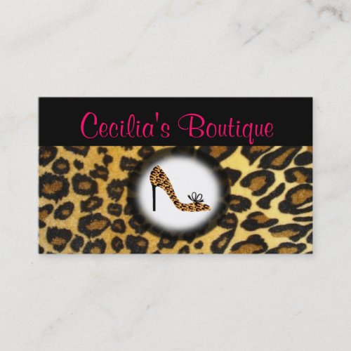 Leopard Print Shoe Boutique Business Card