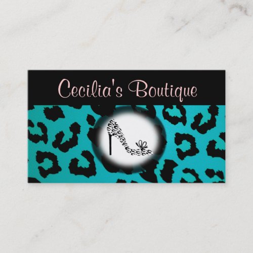 Leopard Print Shoe Boutique Business Card