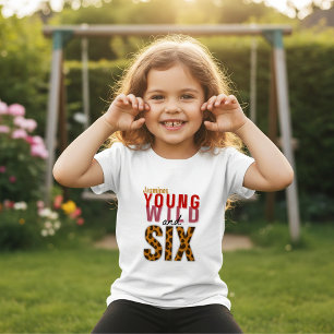 Leopard Print Six Cheetah Birthday Outfit Toddler T-shirt
