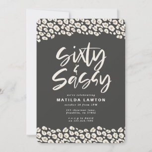 Leopard print sixty and sassy 60th birthday party announcement