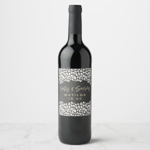Leopard print sixty and sassy 60th birthday party wine label