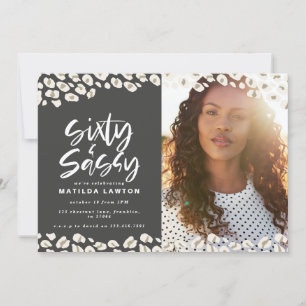 Leopard print sixty and sassy 60th birthday photo