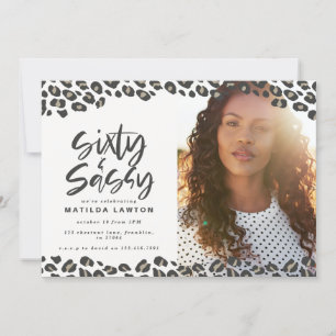 Leopard print sixty and sassy 60th birthday photo