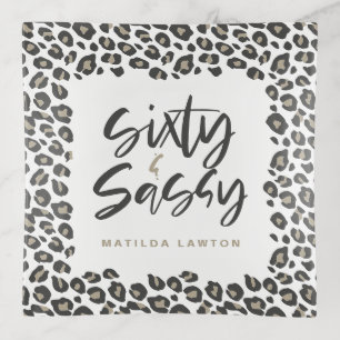 leopard print sixty and sassy party modern chic trinket tray
