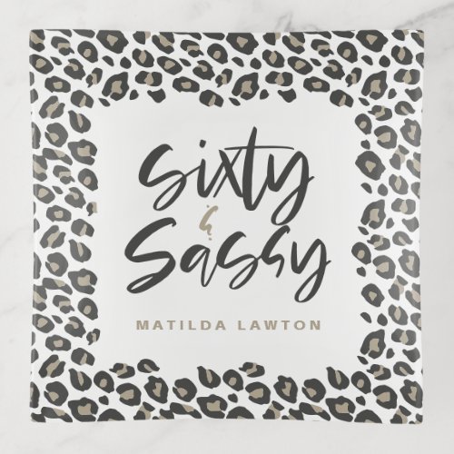 leopard print sixty and sassy party modern chic trinket tray
