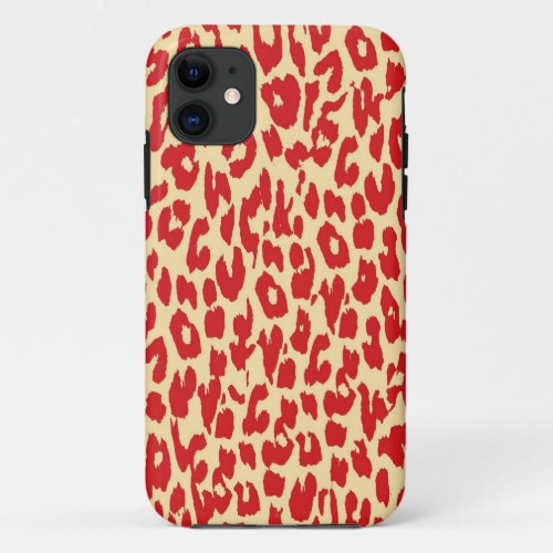 Leopard Print Skin Fire_Brick iPhone 11 Case