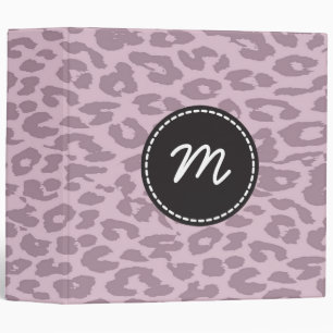Leopard Print Skin Fur Custom Monogram 8 3 Ring Binder