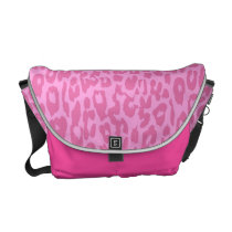 Leopard Print Skin Fur | Pink Retro Messenger Bag Leopard Print Skin Fur | Pink Retro Messenger Bag