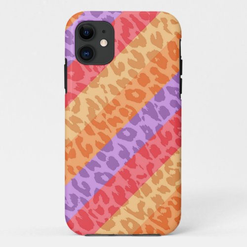 Leopard Print Skin Fur  Stripes Retro iPhone 11 Case