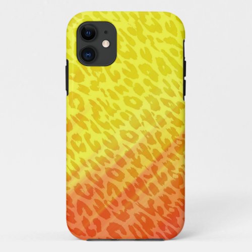 Leopard Print Skin Fur  Yellow Orange Retro iPhone 11 Case