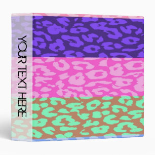 Leopard Print Skin Retro Stripe Pattern 10 Binder