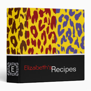 Leopard Print Skin Stripe Pattern 3 Ring Binder