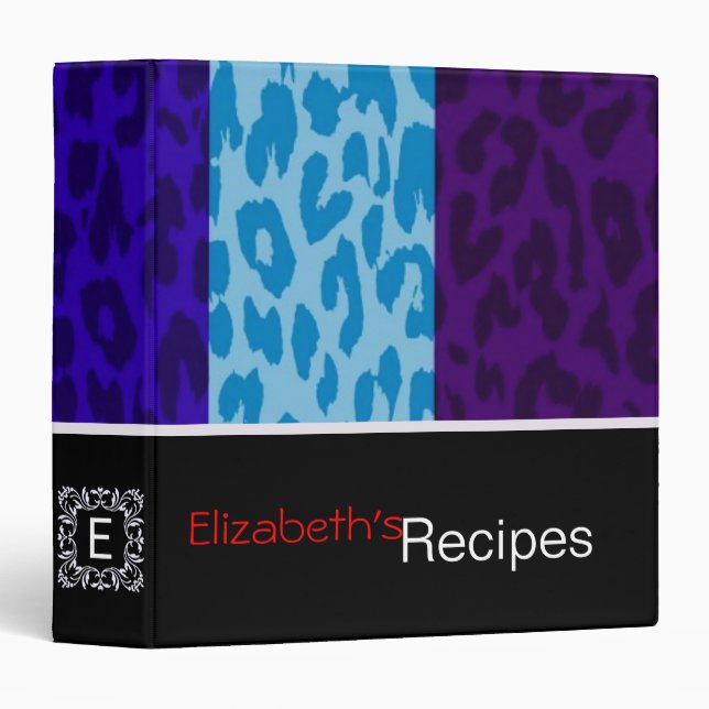 Leopard Print Skin Stripe Pattern 6 3 Ring Binder (Front/Spine)