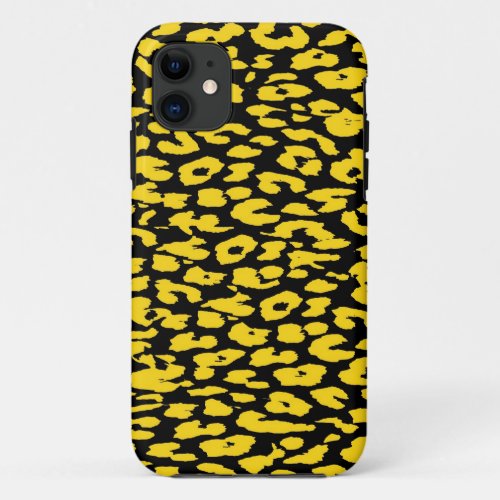 Leopard Print Skin Yellow and Black iPhone 11 Case