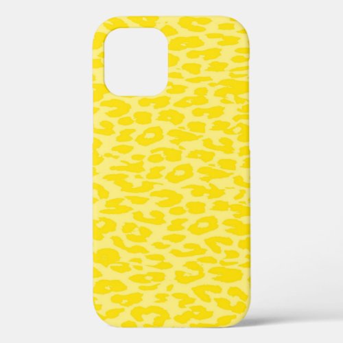 Leopard Print Skin Yellow iPhone 12 Pro Case