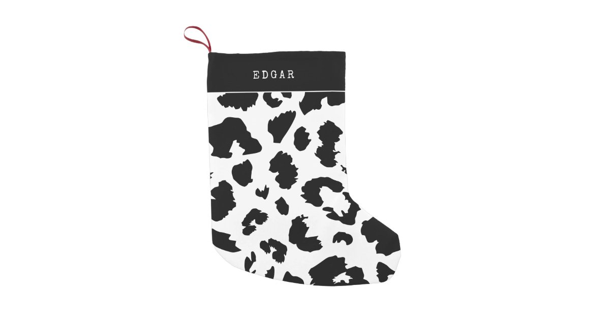 Leopard print small christmas stocking