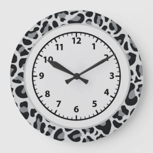 Leopard Print Snow Leopard Clock