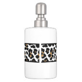 Leopard Print Soap Dispenser and Toothbrush Holder (Back)