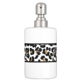 Leopard Print Soap Dispenser and Toothbrush Holder (Front)