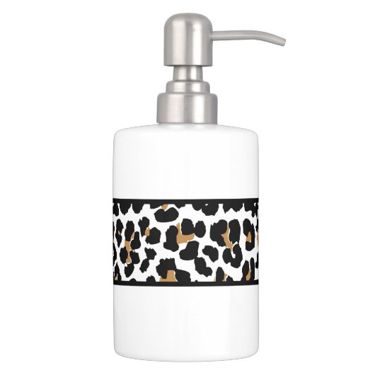 Leopard Print Soap Dispenser and Toothbrush Holder (Right)