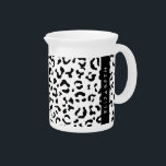 Leopard Print, Spots, Black And White, Your Name Beverage Pitcher<br><div class="desc">Elegant,  stylish and sophisticated leopard pattern in black and white color. Modern and trendy gift,  perfect for the animal print lover in your life. Personalize by adding your name,  nickname,  monogram or initials.</div>