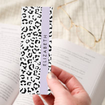 Leopard Print, Spots, Black And White, Your Name Bookmarks
