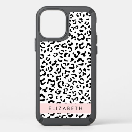 Leopard Print Spots Black And White Your Name Speck iPhone 12 Case
