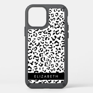 Leopard Print, Spots, Black And White, Your Name Speck iPhone 12 Case