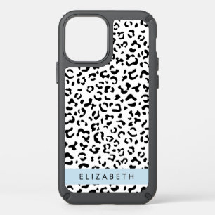 Leopard Print, Spots, Black And White, Your Name Speck iPhone 12 Case
