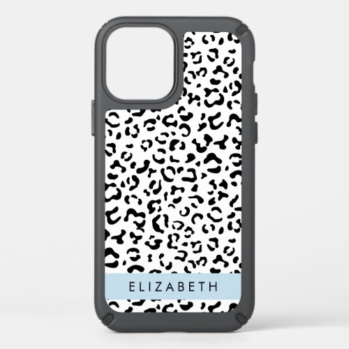 Leopard Print Spots Black And White Your Name Speck iPhone 12 Case