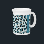 Leopard Print, Spots, Blue Leopard, Your Name Beverage Pitcher<br><div class="desc">Elegant,  stylish and sophisticated leopard pattern in blue color. Modern and trendy gift,  perfect for the animal print lover in your life. Personalize by adding your name,  nickname,  monogram or initials.</div>