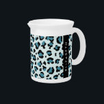 Leopard Print, Spots, Blue Leopard, Your Name Beverage Pitcher<br><div class="desc">Elegant,  stylish and sophisticated leopard pattern in blue color. Modern and trendy gift,  perfect for the animal print lover in your life. Personalize by adding your name,  nickname,  monogram or initials.</div>