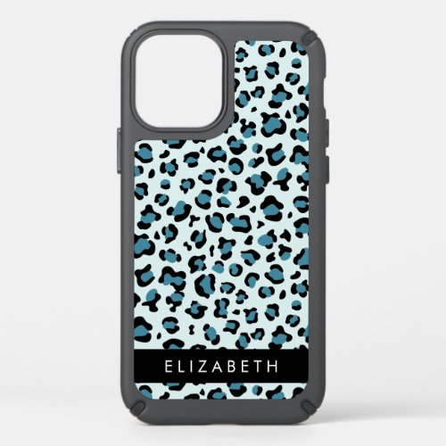 Leopard Print Spots Blue Leopard Your Name Speck iPhone 12 Case