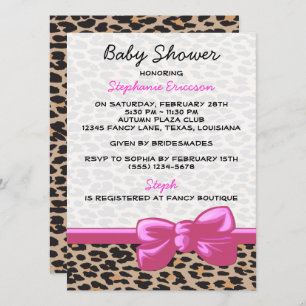 Leopard Print, Spots, Brown Leopard, Baby Shower Invitation