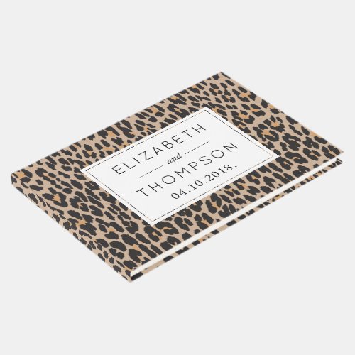 Leopard Print Spots Brown Leopard Wedding Guest Book