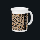 Leopard Print, Spots, Brown Leopard, Your Name Beverage Pitcher<br><div class="desc">Elegant, stylish and sophisticated leopard pattern in brown color. Modern and trendy gift, perfect for the animal print lover in your life. Personalize by adding your name, nickname, monogram or initials.</div>