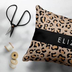 Leopard Print, Spots, Brown Leopard, Your Name Pet Bed