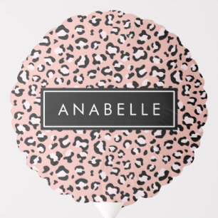 Leopard Print, Spots, Pink Leopard, Your Name Balloon