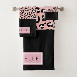 Pink leopard online towels