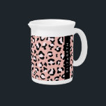 Leopard Print, Spots, Pink Leopard, Your Name Beverage Pitcher<br><div class="desc">Elegant,  stylish and sophisticated leopard pattern in pink color. Modern and trendy gift,  perfect for the animal print lover in your life. Personalize by adding your name,  nickname,  monogram or initials.</div>