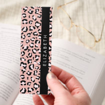 Leopard Print, Spots, Pink Leopard, Your Name Bookmarks